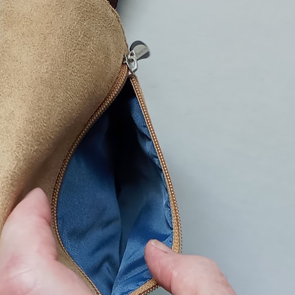 Travelon 3 In 1 Faux Suede Mini Bag Tan Removable/Adjustable Brown Strap - Picture 5 of 12